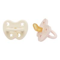 Hevea Smokk, 0-3 mdr, Ortodontisk, Powder Pink & Milky White - 2 stk.