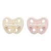 Hevea Smokk, 0-3 mdr, Ortodontisk, Newborn, Powder Pink & Milky White - 2 stk