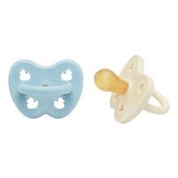 Hevea Smokk, 0-3 mdr, Rund, Newborn, Baby Blue & Milky White - 2 stk.