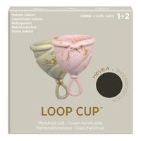 Hevea LOOP Menstruasjonskopp size 1+2 Combo, Golden Blush & Golden Sand - 2 stk.