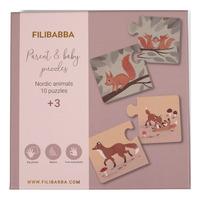 Filibabba Foreldre og barn puslespill - Nordiske dyr - 1 stk.
