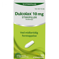 Dulcolax stikkpille 10mg - 10 stk.
