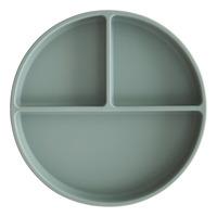 Mushie Silikone Tallerken Romdelt Cambridge Blue - 1 stk.