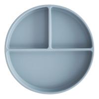 Mushie Silikone Tallerken Romdelt Powder Blue - 1 stk.