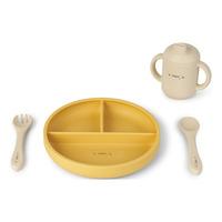 SARO BABY Food & Fun Silikon Spisesett - Mustard - 1 stk.