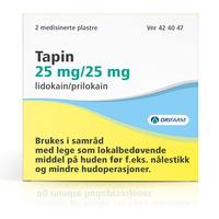 Tapin Medisinert Plaster 25/25mg - 2 stk