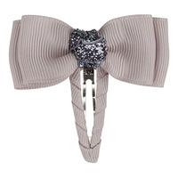 By Stær Dobbel Sløyfe Hårspenne - Grå/Grå Glitter