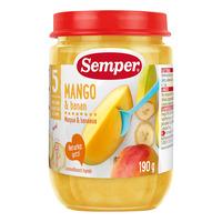 Semper Fruktpuré m. Mango og Banan 5 mdr. Ø - 190 g.