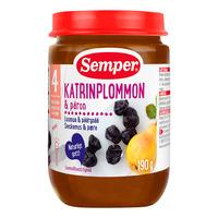 Semper Fruktpuré m. Sviske, Pære og Eple 4 mdr. Ø - 190 g.