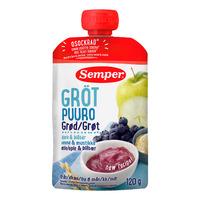 Semper Fruktgrøt m. Blåbær & Eple 6 mdr. - 120 g.