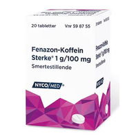 Fenazon-Koffein Sterke tabletter 1g/100mg - 20 stk