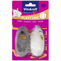 Vitakraft Plysj mus med lyd, langhåret - 2 stk.