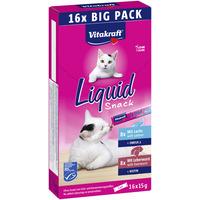 Vitakraft Cat Liquid Snack Multipack, Lever og Laks - 16x15 g.