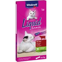 Vitakraft Cat Liquid Snack, okse, inulin og kattegress - 6x15g