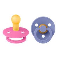 BIBS Colour Latex Rund Bubblegum/Peri 2 pak - Str. 1