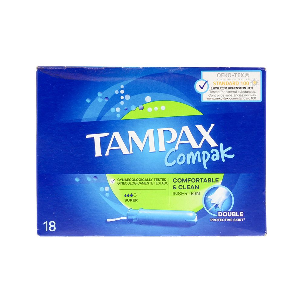 Kjøp Tampax Compak Super - 18 stk. billig hos Med24.no