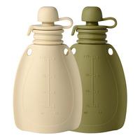 Mininor Smoothieflaske Myk Kanin/Mosegrønn 2 stk. - 120 ml.