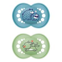 MAM Original Naturgummi Smokk Blå/Grønn 16-36 mnd. - 2 stk.