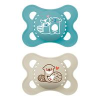 MAM Original Naturgummi Smokk Blå/Natur 0-6 mnd. - 2 stk.