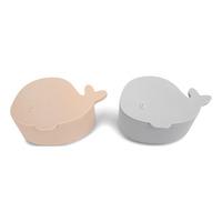 Filibabba Sett med 2 små snacksbokser - Hvalen Christian - Pearl Blue - 2 stk.