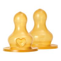 BIBS Baby Bottle Nipple Round Latex Medium Flow - 2 stk.