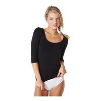 Boody 3/4 Sleeve Topp, sort - L
