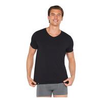 Boody Men's V-Neck T-Shirt, sort - M