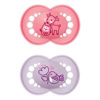 MAM Original Silikone Smokk 6-16 mnd., Rosa/Lilla - 2 stk.