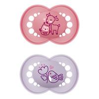 MAM Original Naturgummi Smokk Rosa/Lilla 16-36 mnd - 2 stk