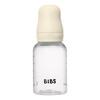 BIBS Baby Bottle Round Silicone 150 ml Slow Flow Ivory - 1 stk.