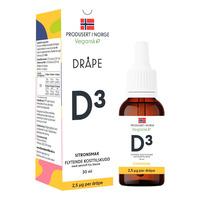 Dråpe vegansk D3 sitron - 30 ml.