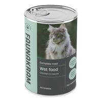 Faunakram våtfôr til katt, kylling - 415 g.