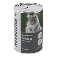 Faunakram våtfôr til katt, oksekjøtt - 415 g.