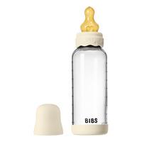 BIBS Glass Boheme Baby Bottle Round Latex 240 ml. Medium Flow Ivory - 1 stk.