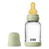 BIBS Babyflaske i glass, rund lateks 120 ml. Slow Flow Sage - 1 stk.