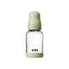 BIBS Babyflaske i glass, rund lateks 120 ml. Slow Flow Sage - 1 stk.