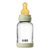 BIBS Babyflaske i glass, rund lateks 120 ml. Slow Flow Sage - 1 stk.