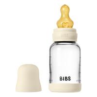 BIBS Glass Baby Bottle Round Latex 120 ml. Slow Flow Ivory - 1 stk.