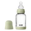 BIBS Babyflaske i glass, rund silikon 120 ml. Slow Flow Sage - 1 stk.