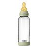 BIBS Babyflaske i glass, rund lateks, 240 ml. Medium Flow Sage - 1 stk.