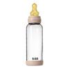BIBS Babyflaske i glass, rund lateks, 240 ml. Medium Flow Blush - 1 stk.