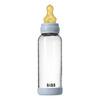 BIBS Babyflaske i glass, rund lateks, 240 ml. Medium Flow Baby Blue - 1 stk.