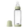 BIBS Babyflaske i glass, rund silikon 240 ml. Medium Flow Sage - 1 stk.