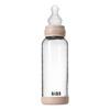 BIBS Babyflaske i glass, rund silikon 240 ml. Medium Flow Blush - 1 stk.