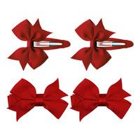 SOHO Ayla Sløyfe Hårspenner Cherry Red - 4 stk.