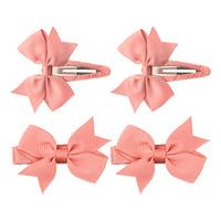 SOHO Ayla Sløyfe Hårspenner Peach - 4 stk.