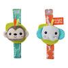 Bright Starts Bite Rattle Armbånd med ape og elefant - 2 stk.