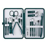 UNIQ 18-i-1 Manicure / Grooming Kit Mørkegrønn - 18 stk.