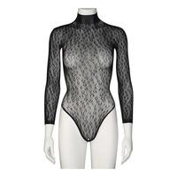 NORTIE Oda Leopard Bunnløs Bodystocking - Sort - 1 stk.
