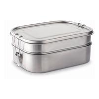 Biogan Matboks Rustfritt Stål 2 lag 1,25 L + 1 L - 1 stk.